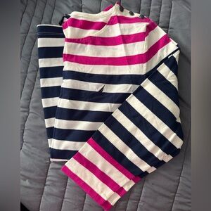 Nautica Woman’s Striped 3/4 length sleeve shirt- Pink, Navy, White. Size XL